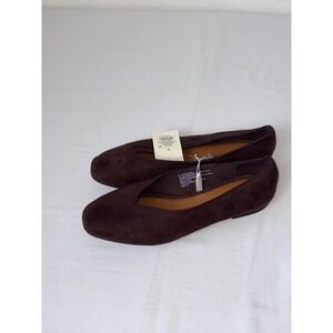 A New Day Sammie Brown Faux Suede Square Toe Ballet Flats Memory Foam 9